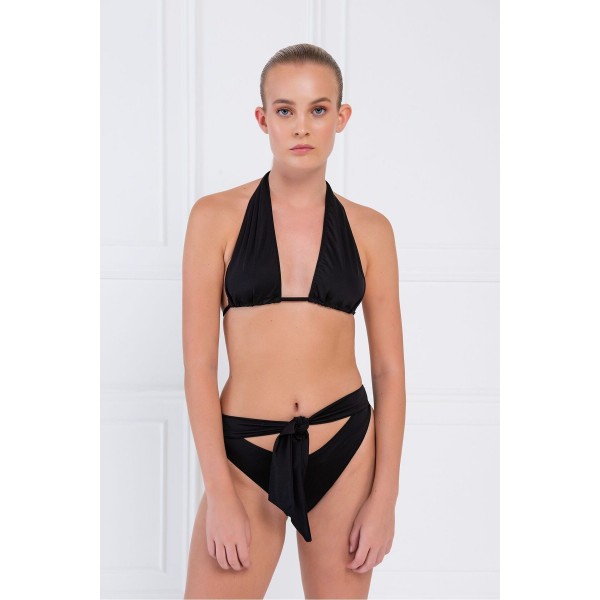 Siyah Biye Bağlamalı Bikini Takımı Siyah Biye Bağlamalı Bikini Takımı