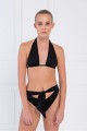 Siyah Biye Bağlamalı Bikini Takımı Siyah Biye Bağlamalı Bikini Takımı