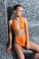 Turuncu Biye Bağlamalı Bikini Takımı Turuncu Biye Bağlamalı Bikini Takımı