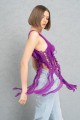 MAGENTA KUŞGÖZÜ DETAYLI SAÇAKLI TÜL BÜSTİYER MAGENTA KUŞGÖZÜ DETAYLI SAÇAKLI TÜL BÜSTİYER