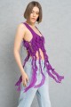 MAGENTA KUŞGÖZÜ DETAYLI SAÇAKLI TÜL BÜSTİYER MAGENTA KUŞGÖZÜ DETAYLI SAÇAKLI TÜL BÜSTİYER