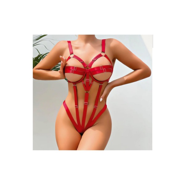 Kırmızı Fantazi lastik body Harness Kırmızı Fantazi lastik body Harness