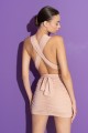 NUDE FARKLI BAĞLAMALI BÜZGÜLÜ ELBİSE NUDE FARKLI BAĞLAMALI BÜZGÜLÜ ELBİSE